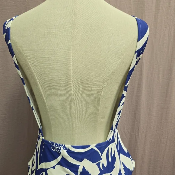 NWOT Madewell Second Wave Square Tank One Piece Swimsuit- Tropical Floral, XL - Picture 6 of 11